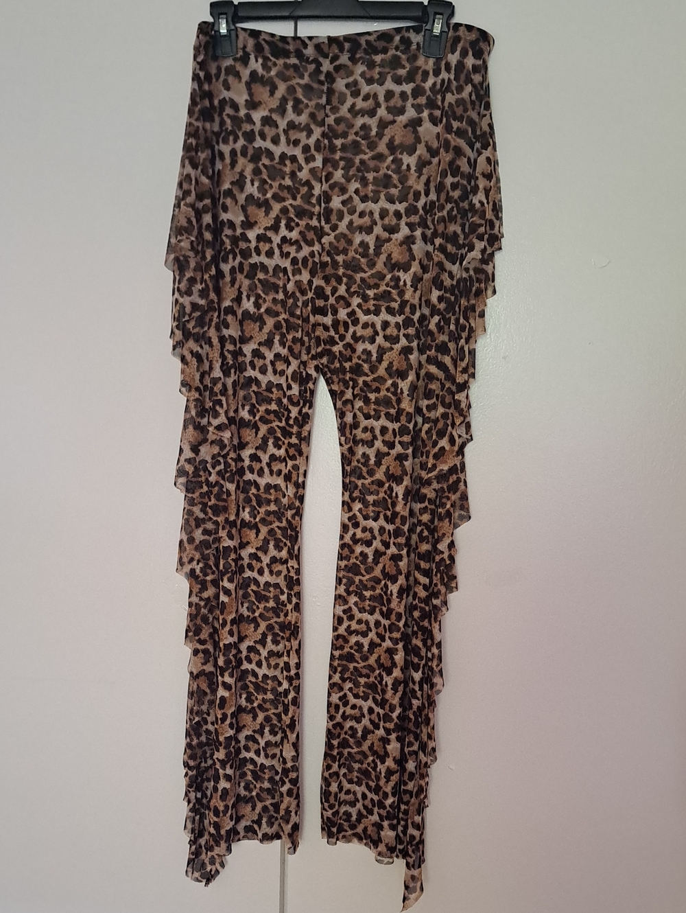 Leopard Print Flared Pants in Brown - Picture 3 of 10